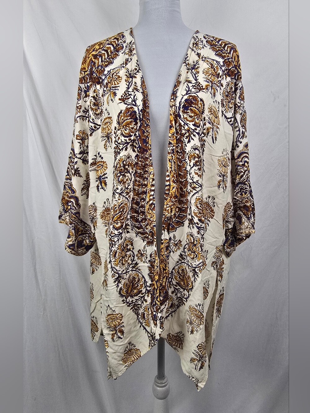 Billabong Relaxed Bohemian Hippie Lightweight Beachy Duster Cardigan sz L